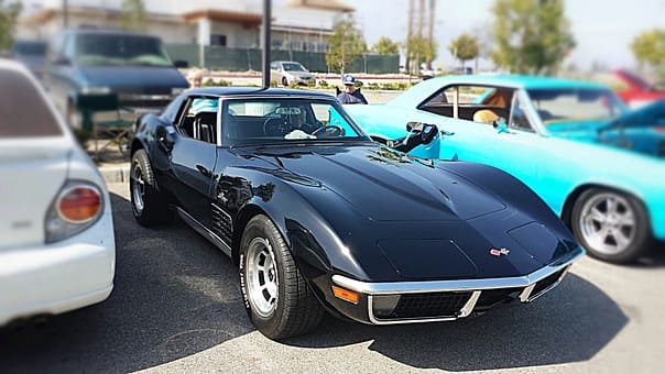 Black vintage two doors car